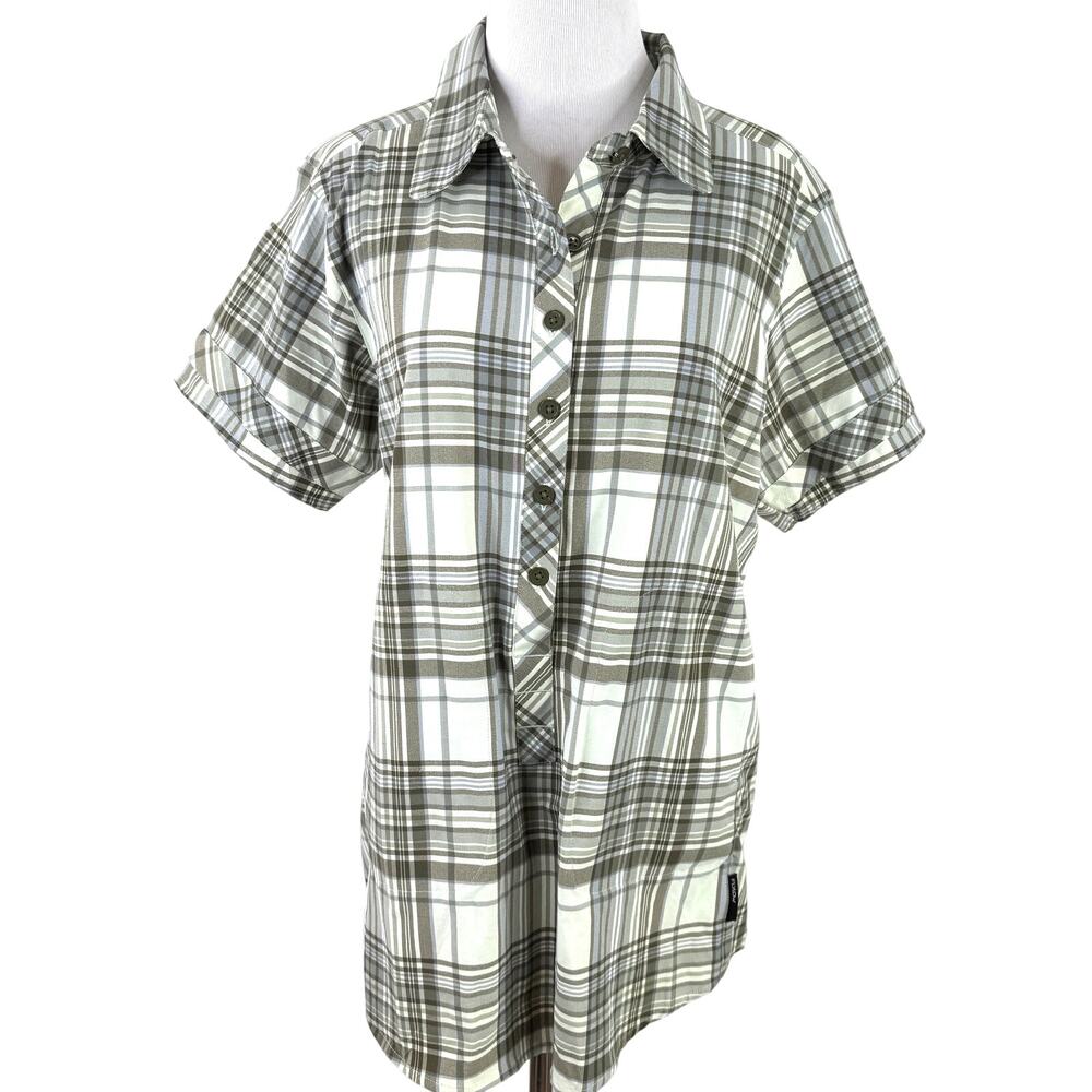 Flylow Women's Aster Plaid Short Sleeve Shirt Size Large